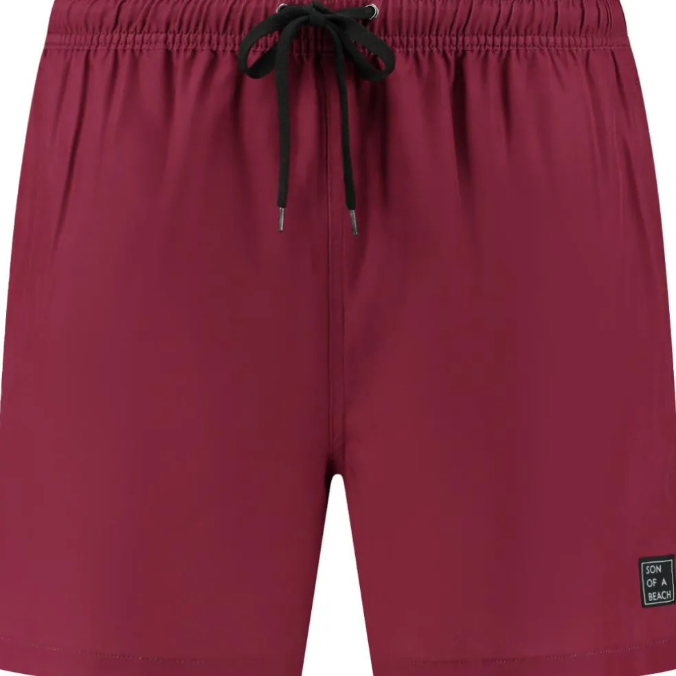 Son of a Beach Solid zwembroek junior red
