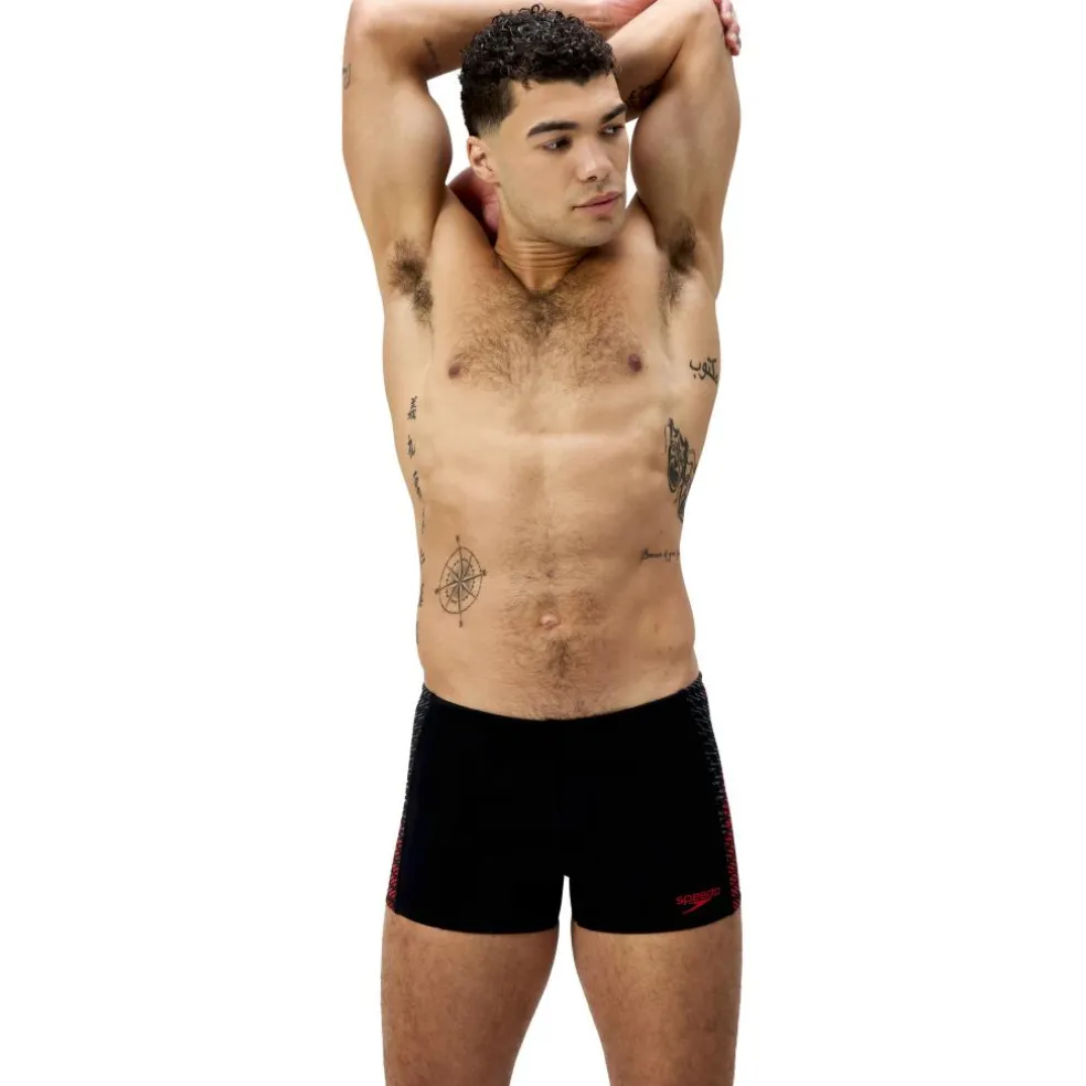 Speedo Endurance+ Tech Panel zwemboxer heren black red