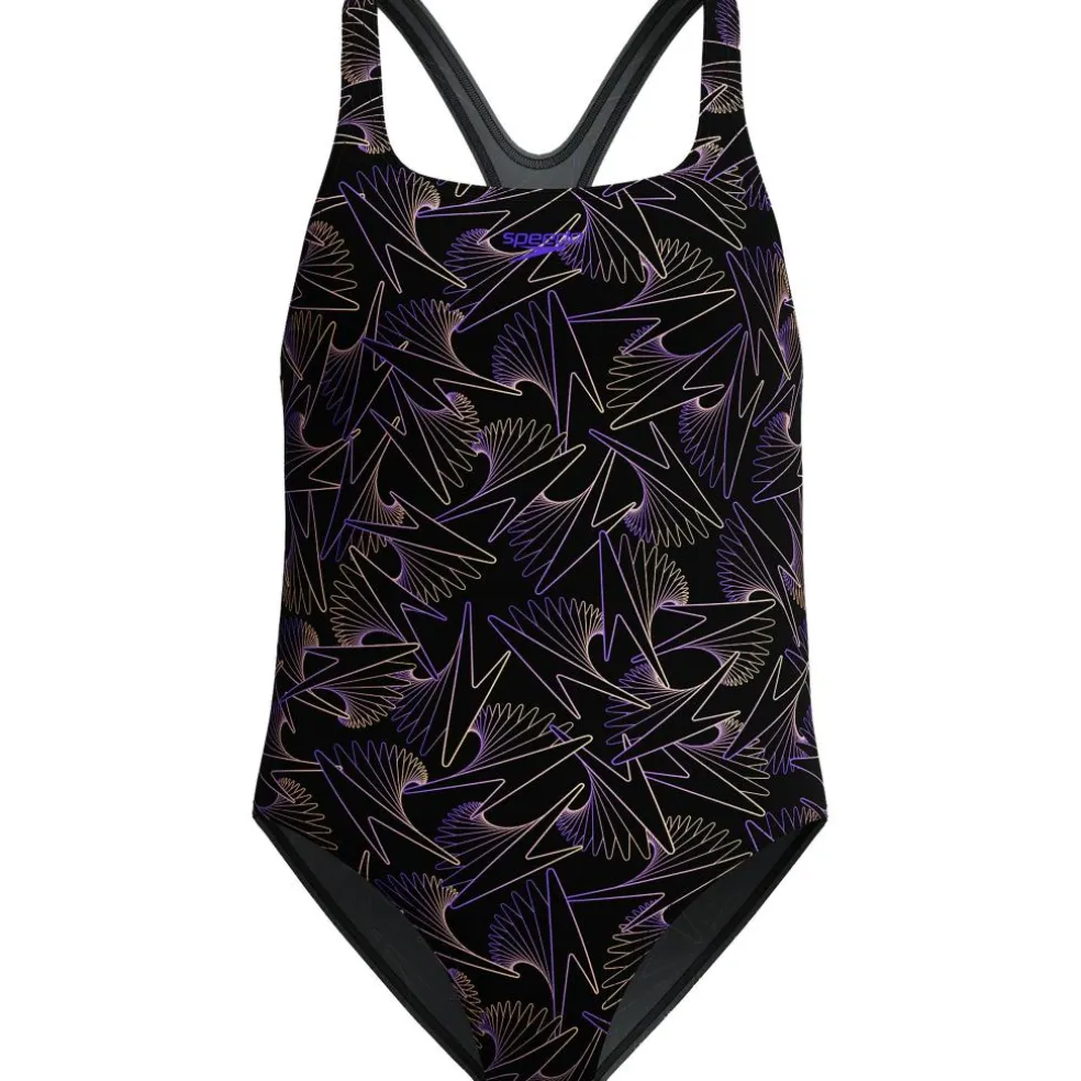 Speedo Hyperboom Medalist Allover Print badpak junior black peach