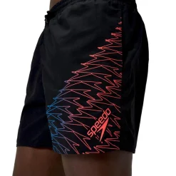 Speedo Medley Logo zwembroek heren black neon coral