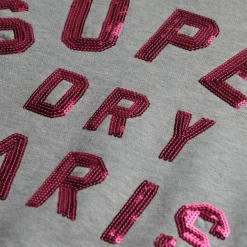 Superdry Embellished Varsity sweater dames grey marble