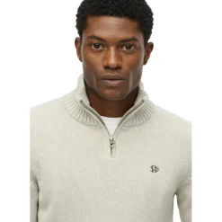 Superdry Henley sweater heren grey marl