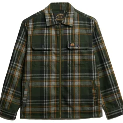 Superdry Wool Miller vest heren buckshot check olive