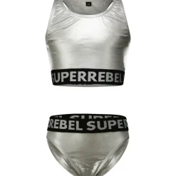 SuperRebel Carmel bikini junior silver foil