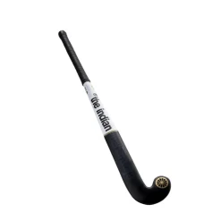 The Indian Maharadja  Gold Pro Mid Bow zaalhockeystick junior black white gold foil