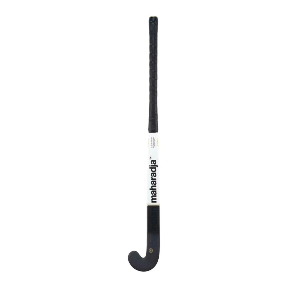 The Indian Maharadja Gold 95 Low Bow hockeystick black white gold foil