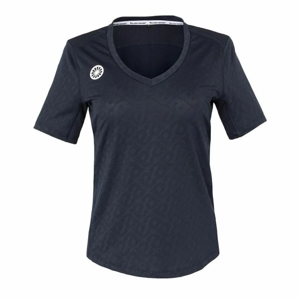 The Indian Maharadja Kadiri Jacquard Mono tennisshirt dames navy