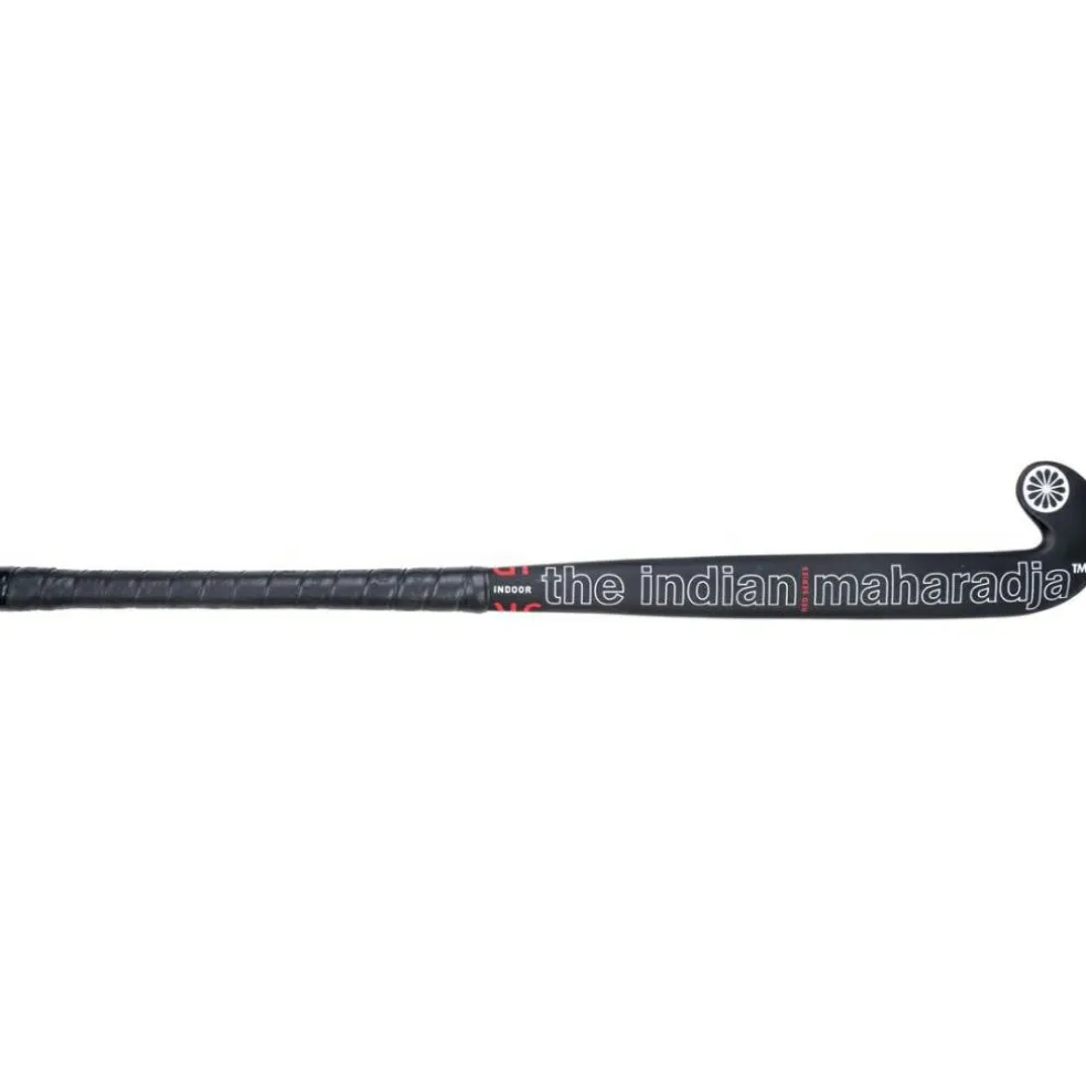 The Indian Maharadja Red Mid Bow zaalhockeystick junior mulberry wood black white red