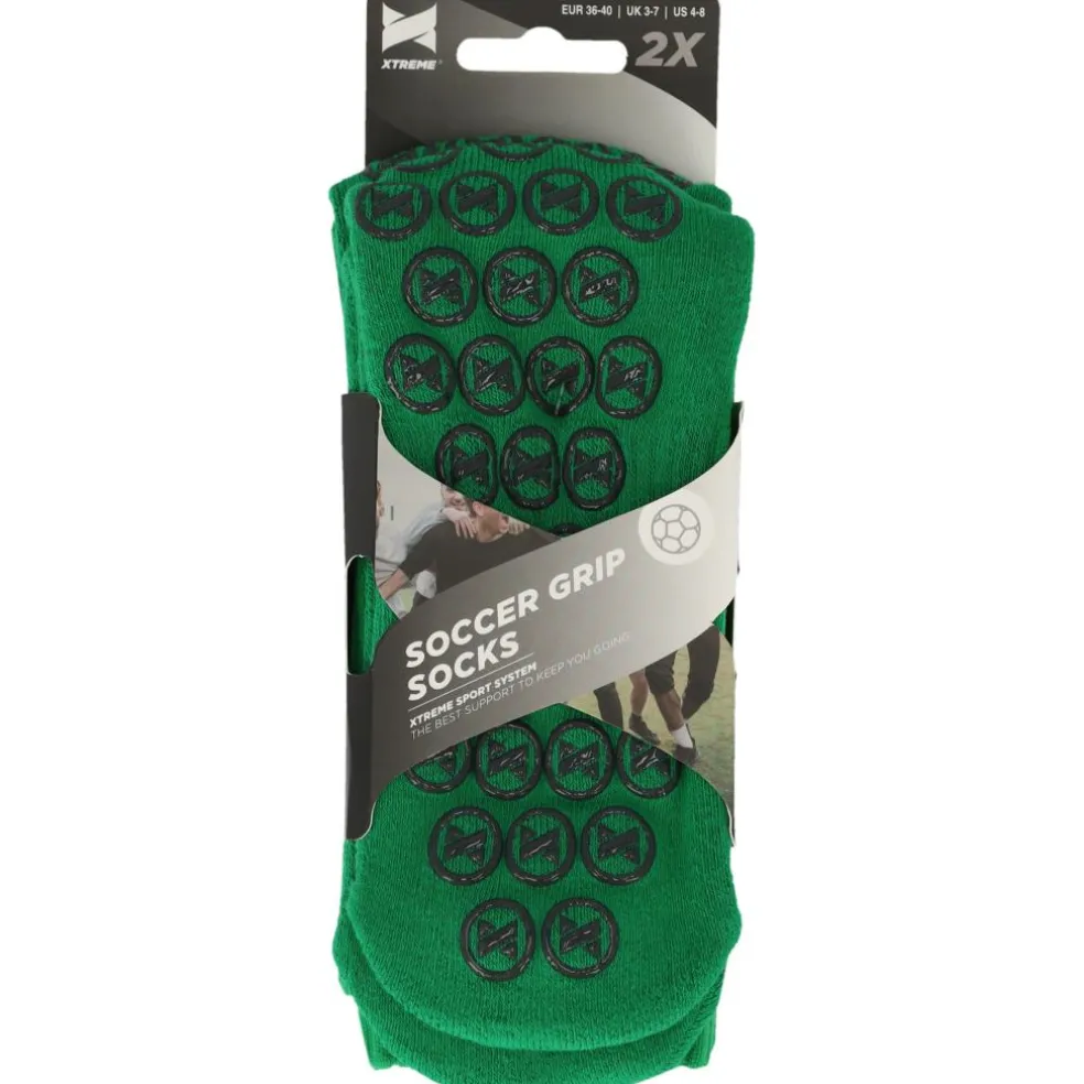 Xtreme Sockswear Grip voetbalsokken green 2-pack
