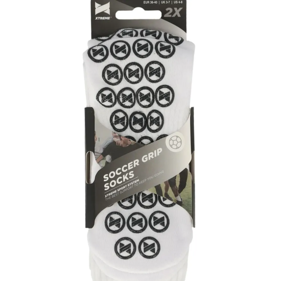 Xtreme Sockswear Grip voetbalsokken white 2-pack